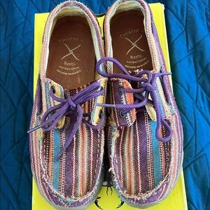 Twisted X Purple Moccasins with Casual Slip-On Design